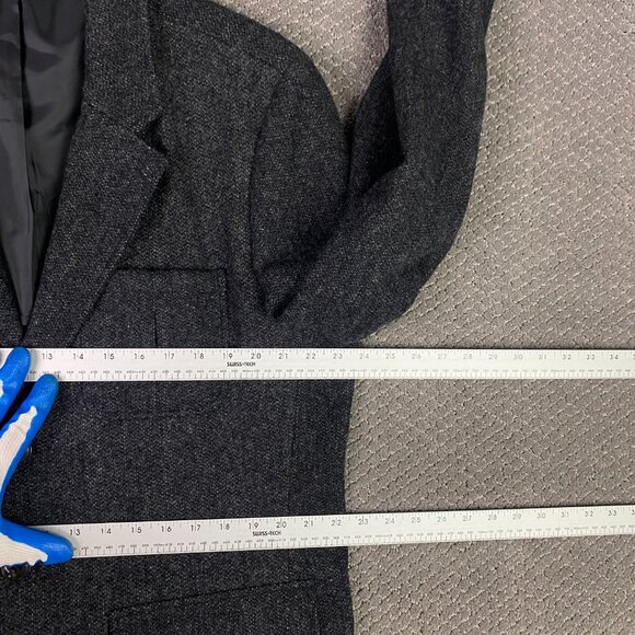 LL Bean Signature Script Tweed Blazer Jacket Sport Coat Men's 46 R Gray Donegal - Picture 9 of 15